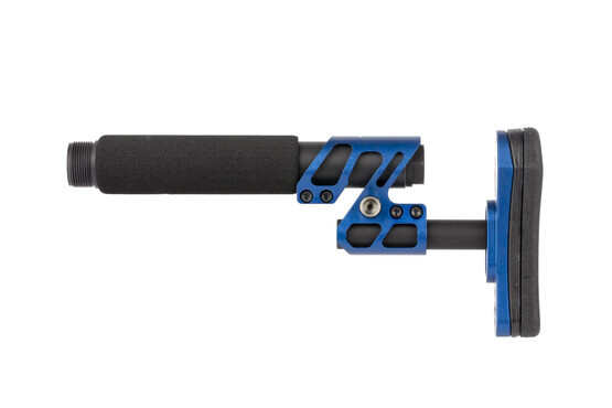 Odin Works adjustable Zulu 2.0 stock has a padded extended Blue buffer tube with secondary buffer system for Blueuced felt recoil